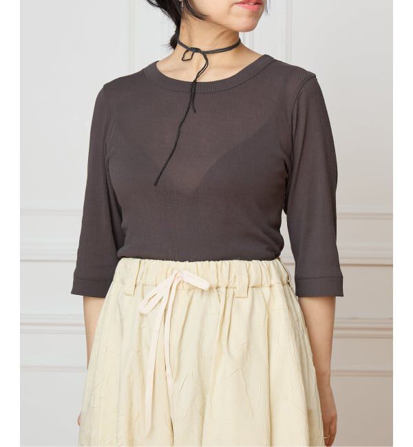 IENA LA BOUCLE「《予約》TOURNON /トゥルノン HIGH TWIST RIB H/S プルオーバー 26SSCS031」|Tシャツ・カットソー|