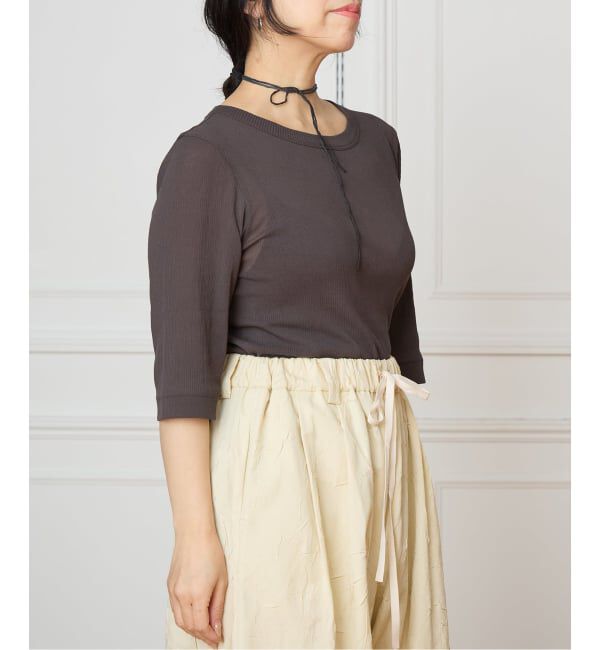 IENA LA BOUCLE「《予約》TOURNON /トゥルノン HIGH TWIST RIB H/S プルオーバー 26SSCS031」|Tシャツ・カットソー|