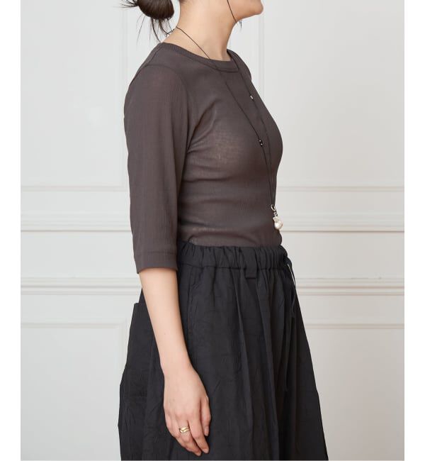 IENA LA BOUCLE「《予約》TOURNON /トゥルノン HIGH TWIST RIB H/S プルオーバー 26SSCS031」|Tシャツ・カットソー|