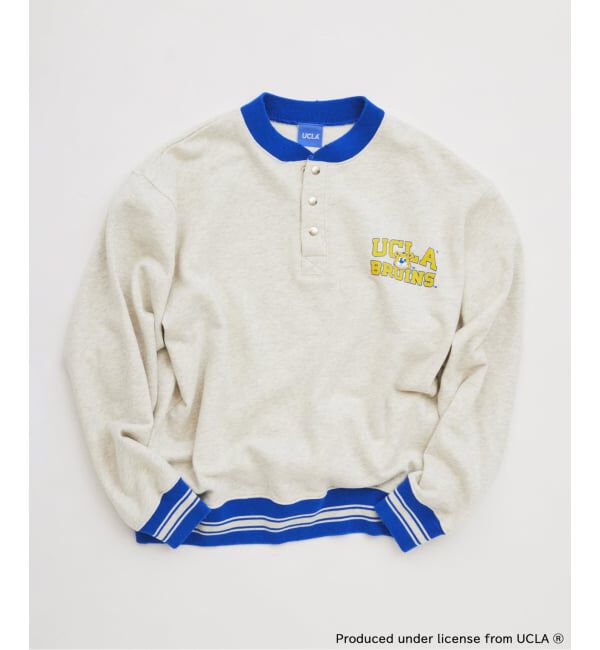 JOURNAL STANDARD relume「UCLA&times;relume ヴィンテージ加工スウェット/ハーフジップ・ヘンリー・クルー」|スウェット・ジャージ|グレーB