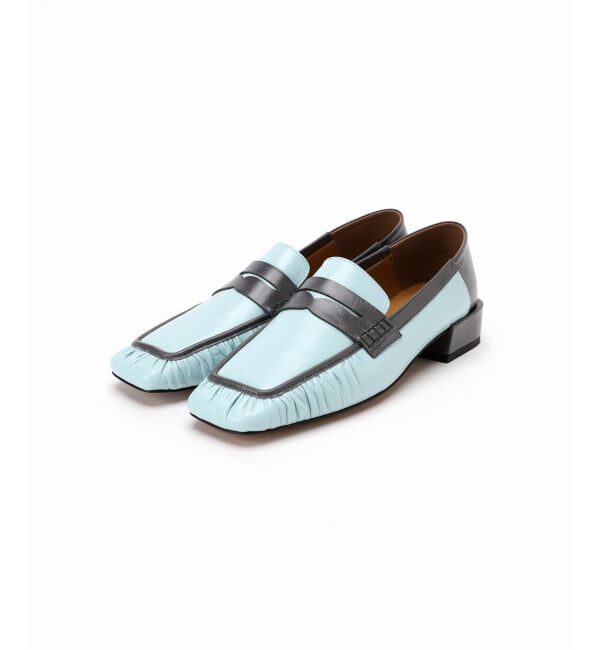 GRISE「GRISEレザースクエアギャザーローファー」|ローファー|