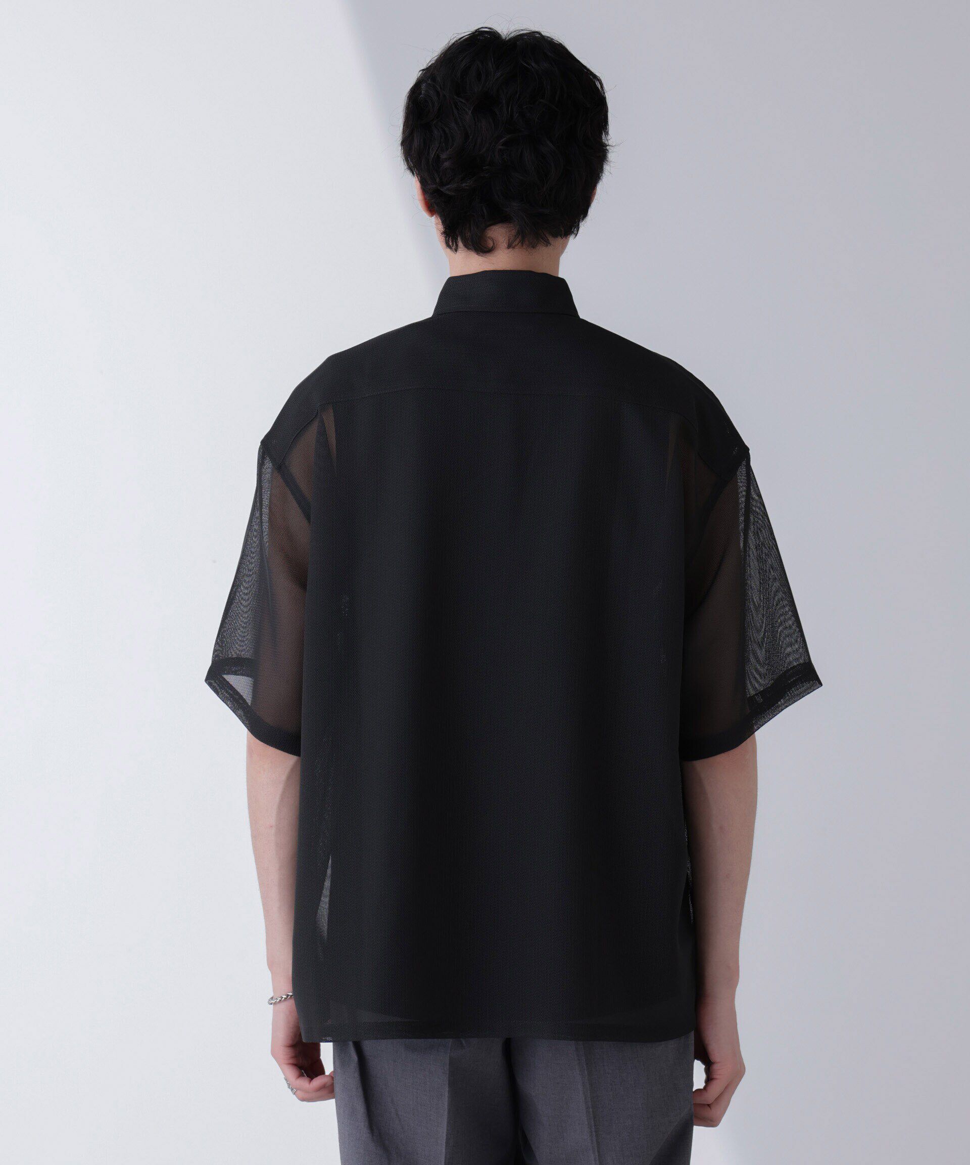 nano･universe「レギュラーカラーテックメッシュシャツ 半袖」|シャツ・ブラウス|