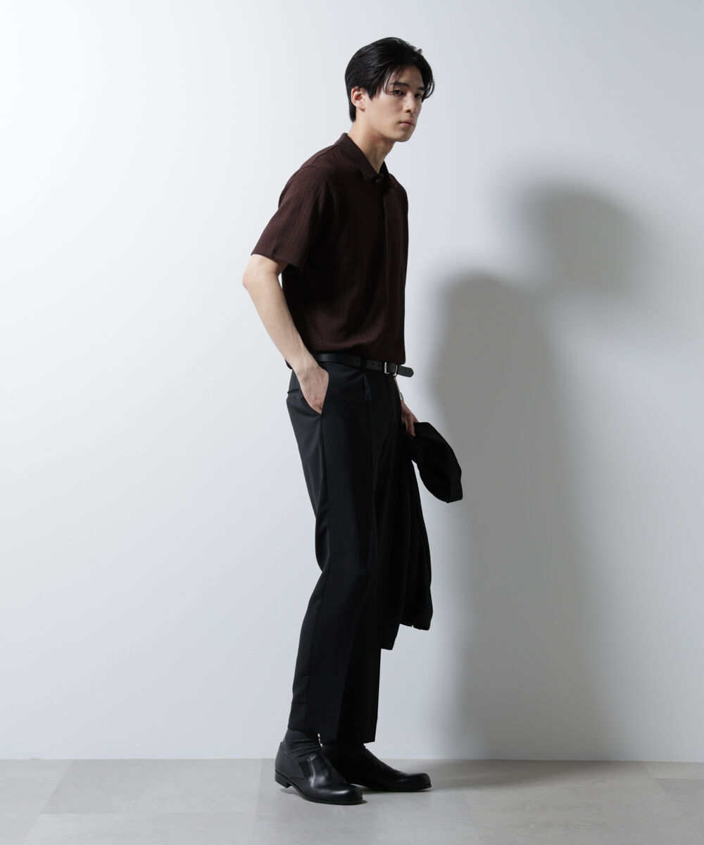 nano･universe「｢Damerino｣ヘリンボンポロシャツ/防シワ・吸水速乾・UVカット」|Tシャツ・カットソー|