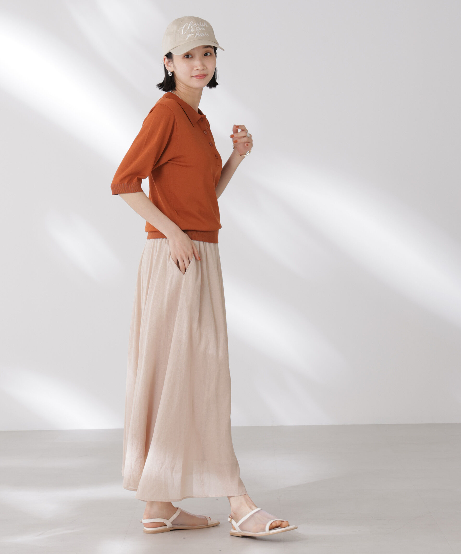 nano･universe「ウエストゴムギャザーシアースカート（セットアップ可）」|スカート|