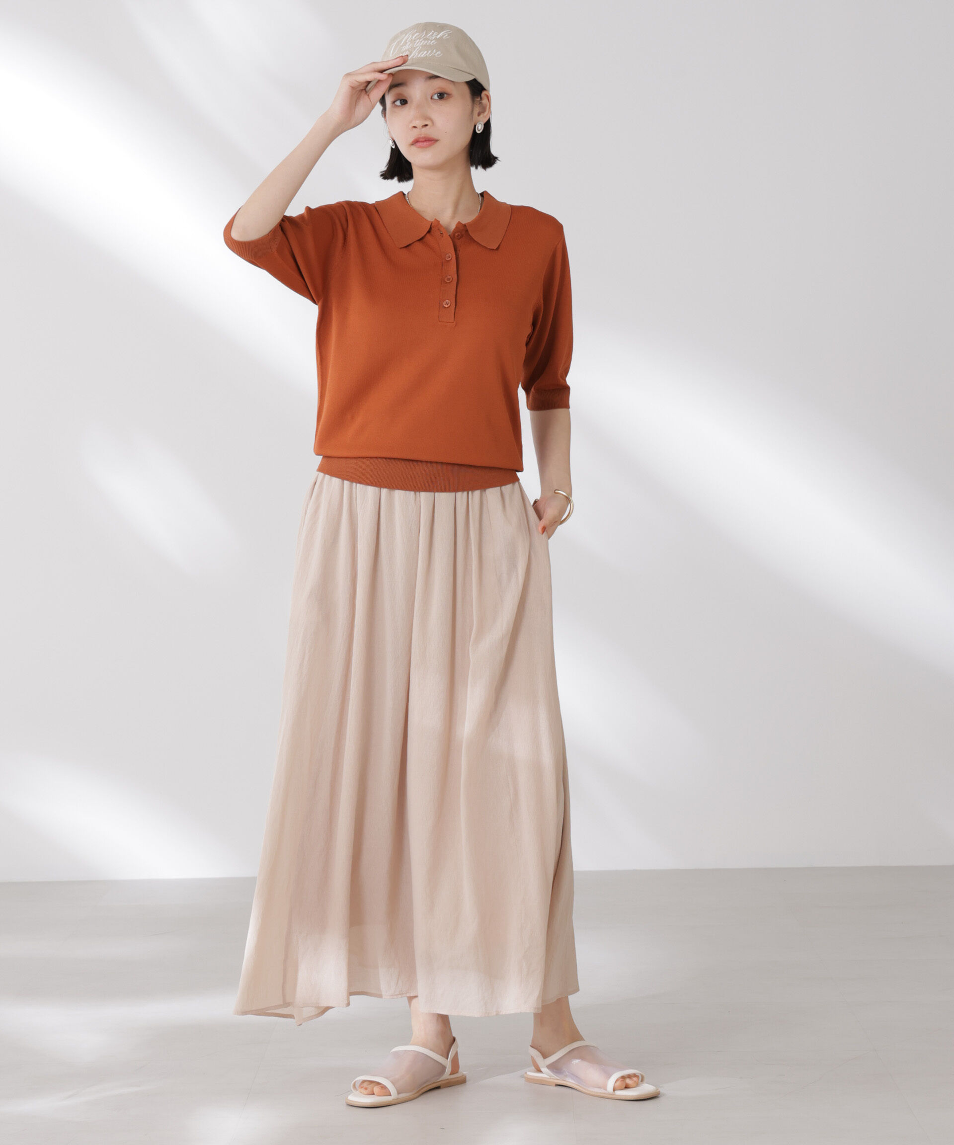 nano･universe「ウエストゴムギャザーシアースカート（セットアップ可）」|スカート|