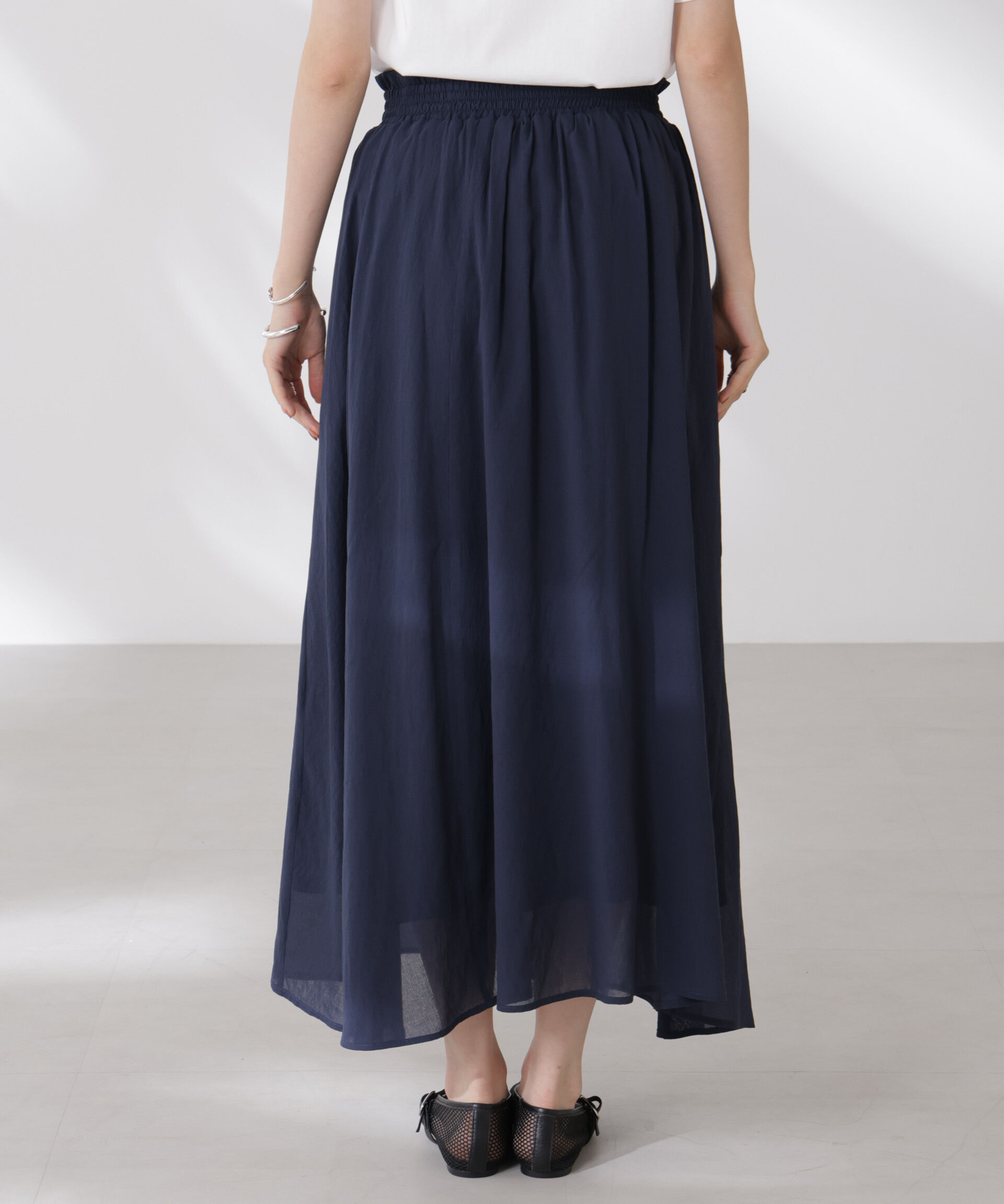 nano･universe「ウエストゴムギャザーシアースカート（セットアップ可）」|スカート|