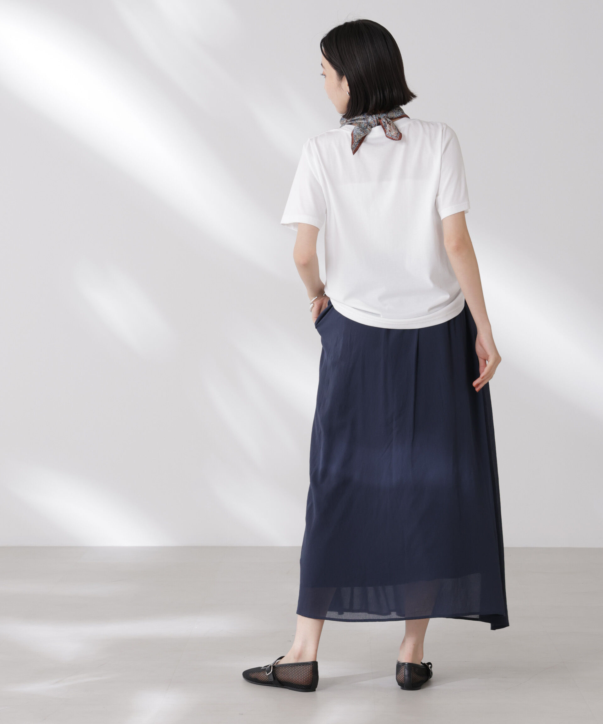 nano･universe「ウエストゴムギャザーシアースカート（セットアップ可）」|スカート|