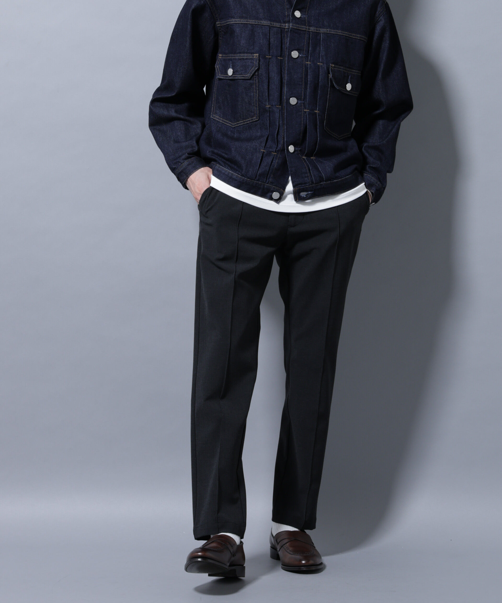 nano･universe「サイドリブストレッチイージーパンツ」|チノ|