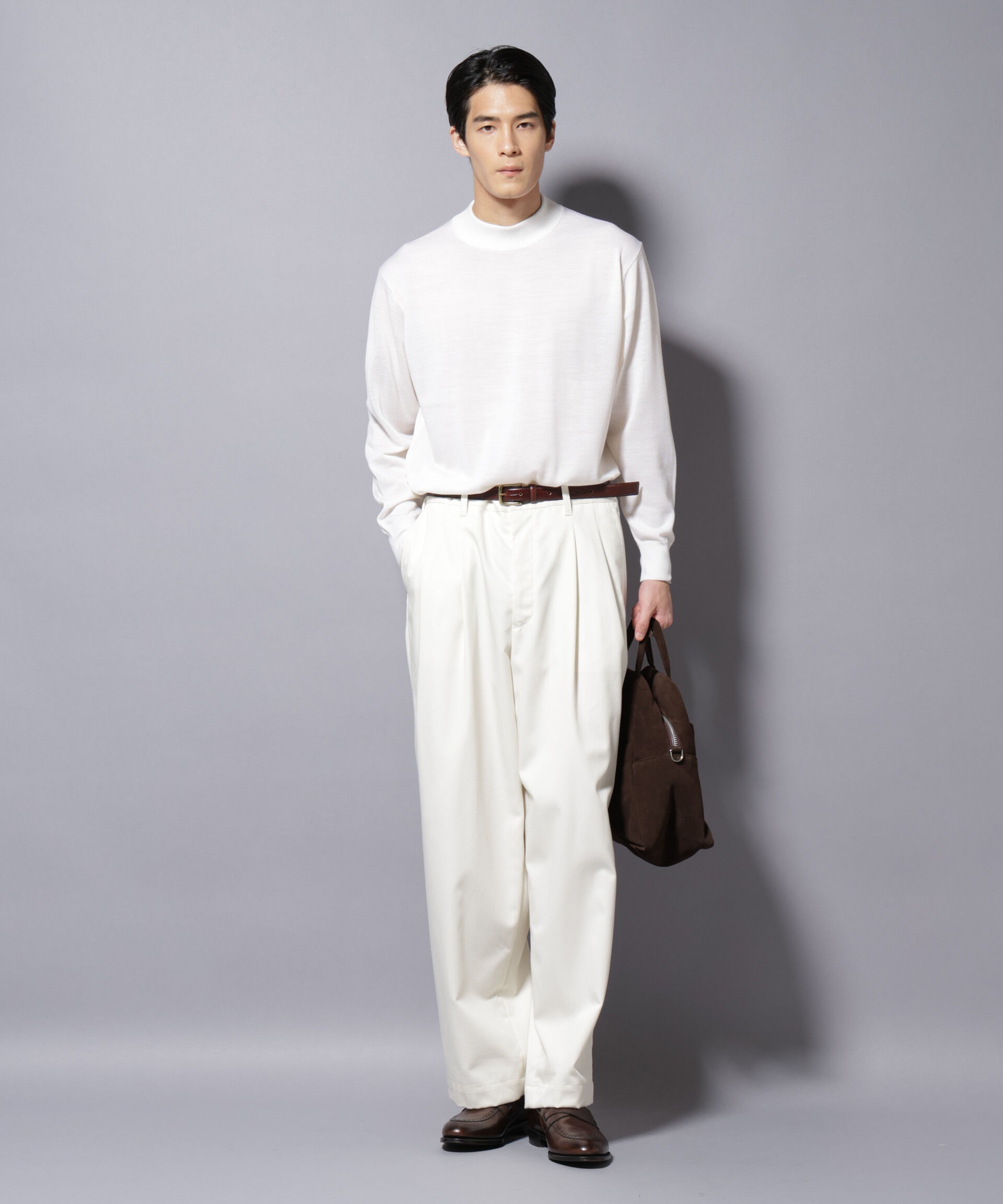 nano･universe「「毛玉レスニット」ファインゲージモックネック」|ニット・セーター|