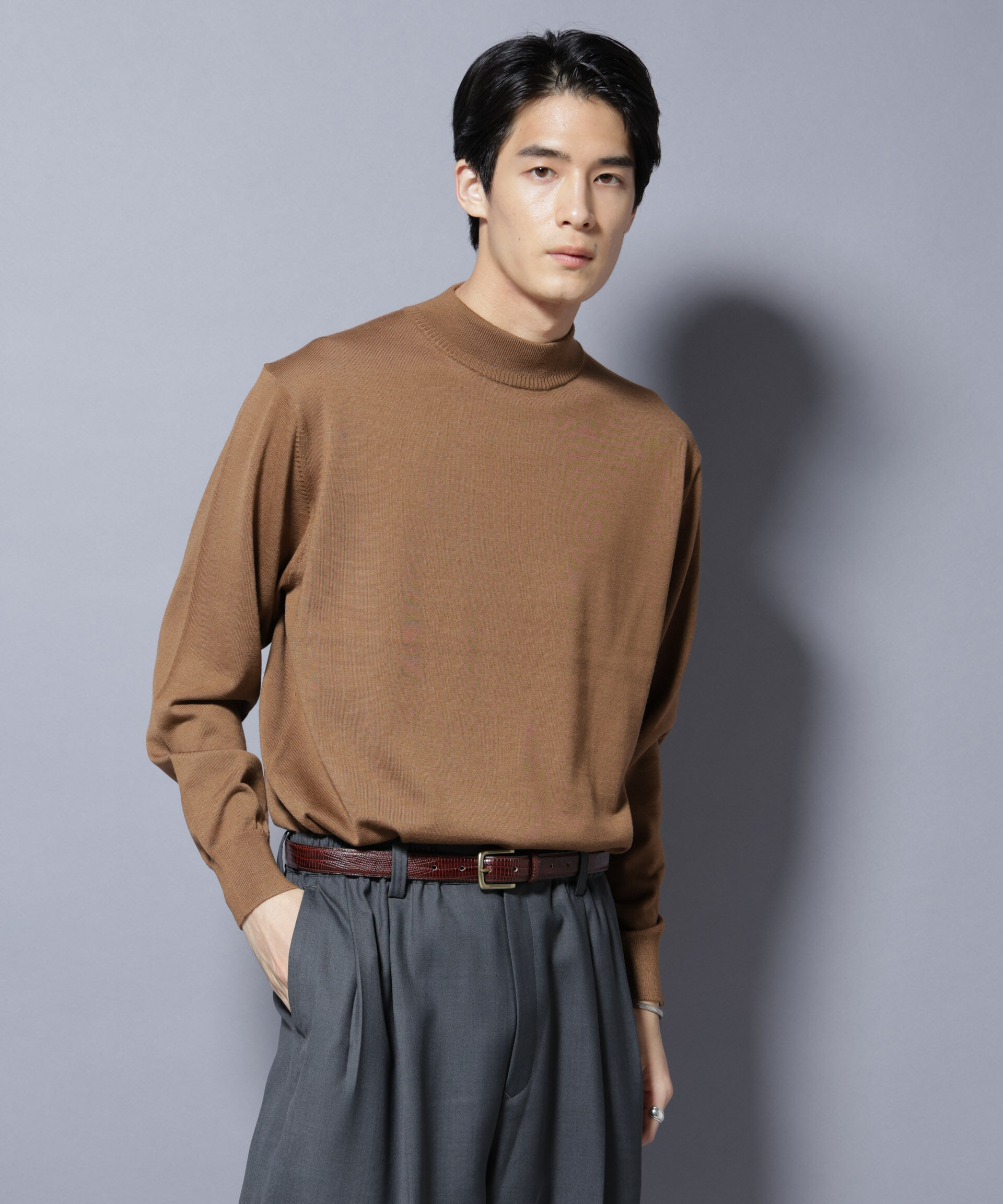 nano･universe「「毛玉レスニット」ファインゲージモックネック」|ニット・セーター|