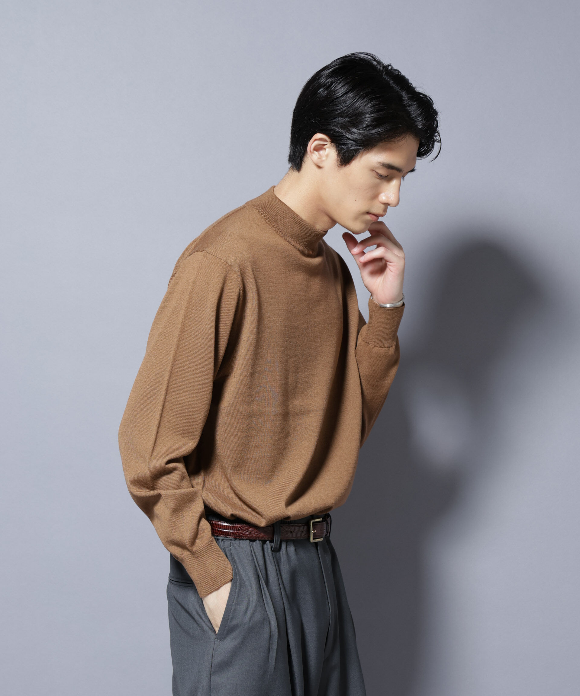 nano･universe「「毛玉レスニット」ファインゲージモックネック」|ニット・セーター|