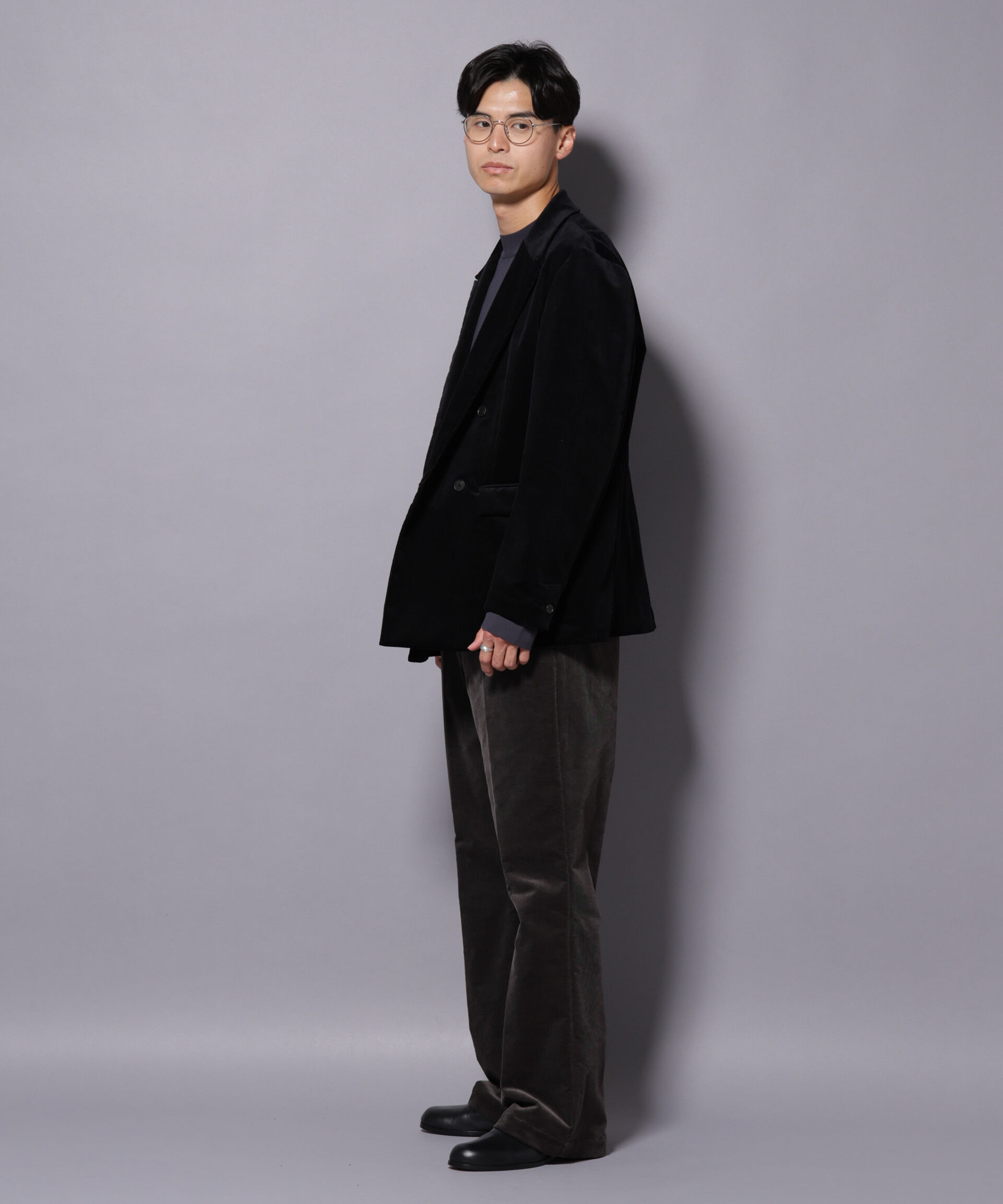 nano･universe「AIRコーデュロイ ダブルブレストジャケット/STRETCH（セットアップ可）」|テーラードジャケット|