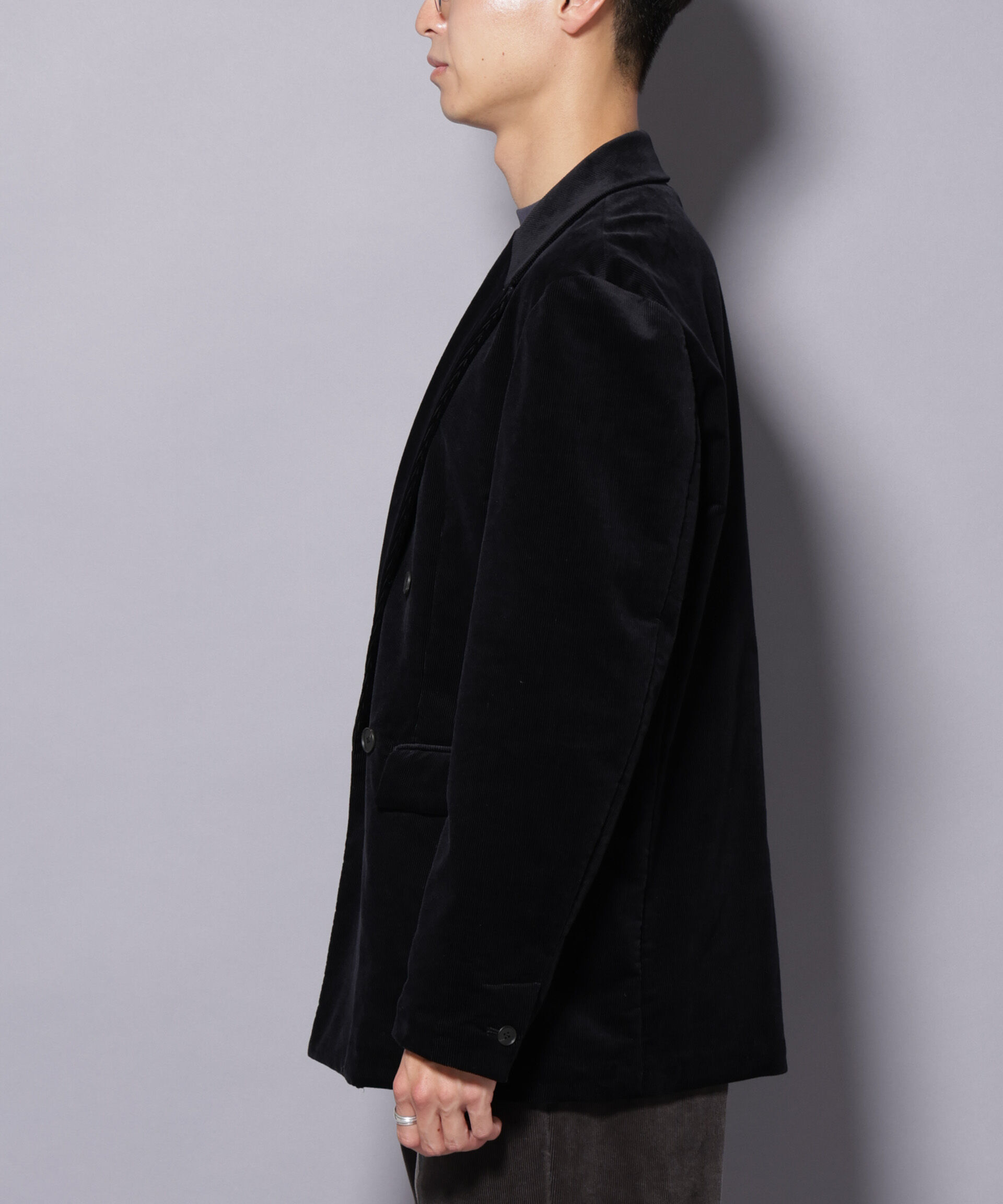 nano･universe「AIRコーデュロイ ダブルブレストジャケット/STRETCH（セットアップ可）」|テーラードジャケット|