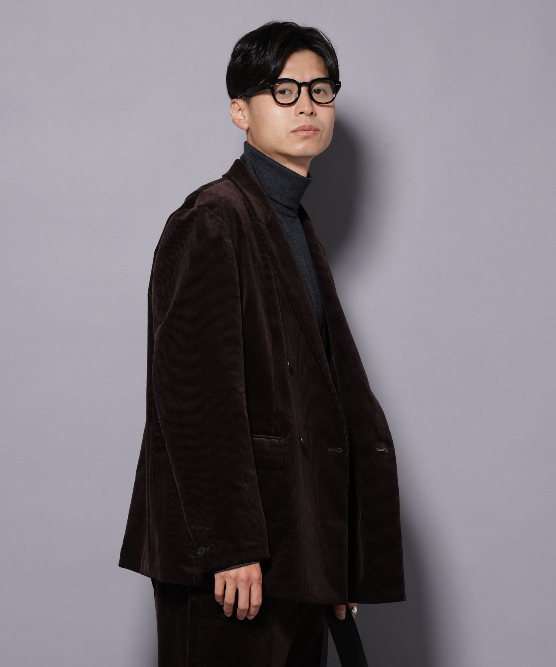 nano･universe「AIRコーデュロイ ダブルブレストジャケット/STRETCH（セットアップ可）」|テーラードジャケット|