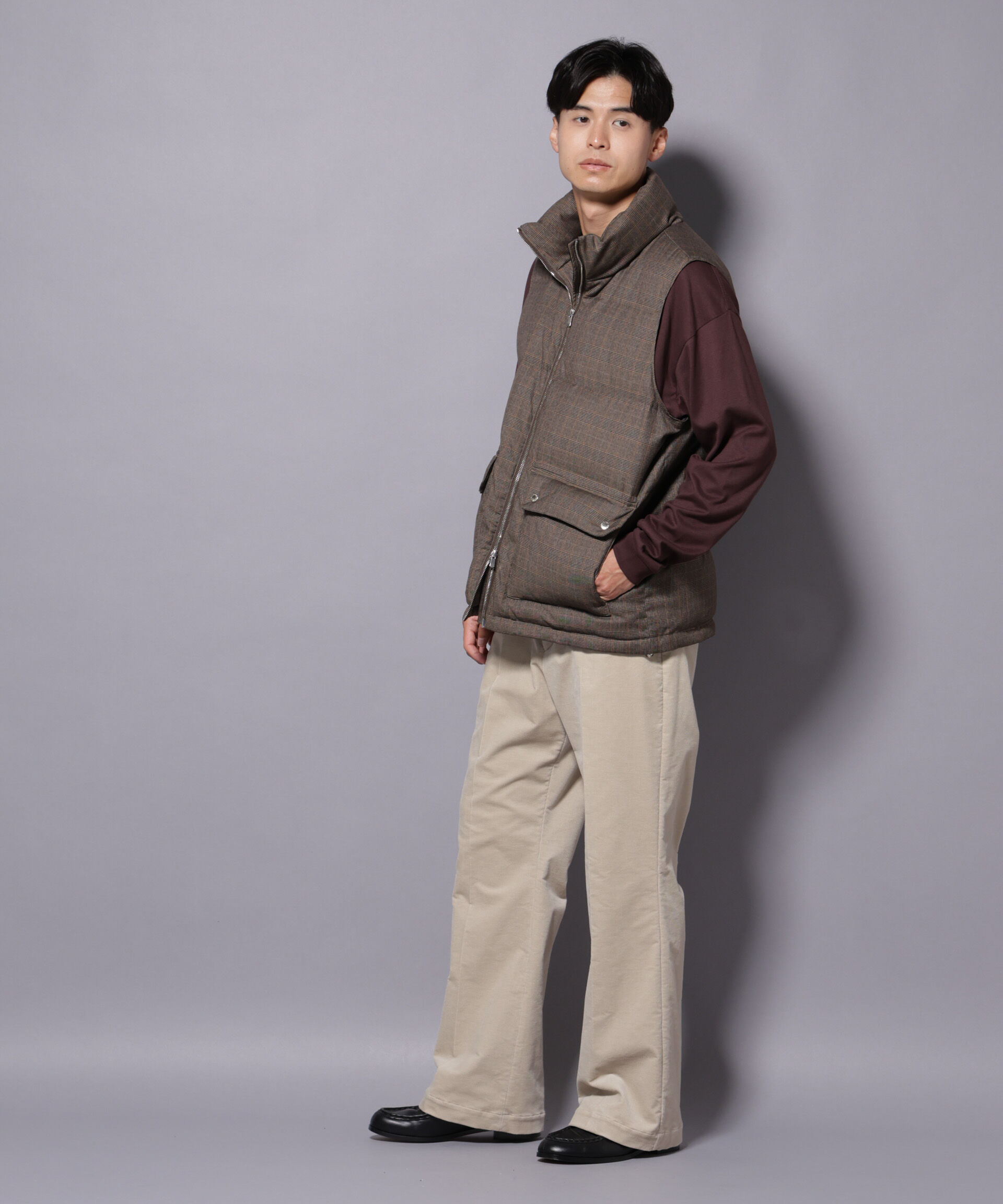 nano･universe「AIRコーデュロイ ライトフレアパンツ/STRETCH（セットアップ可）」|チノ|