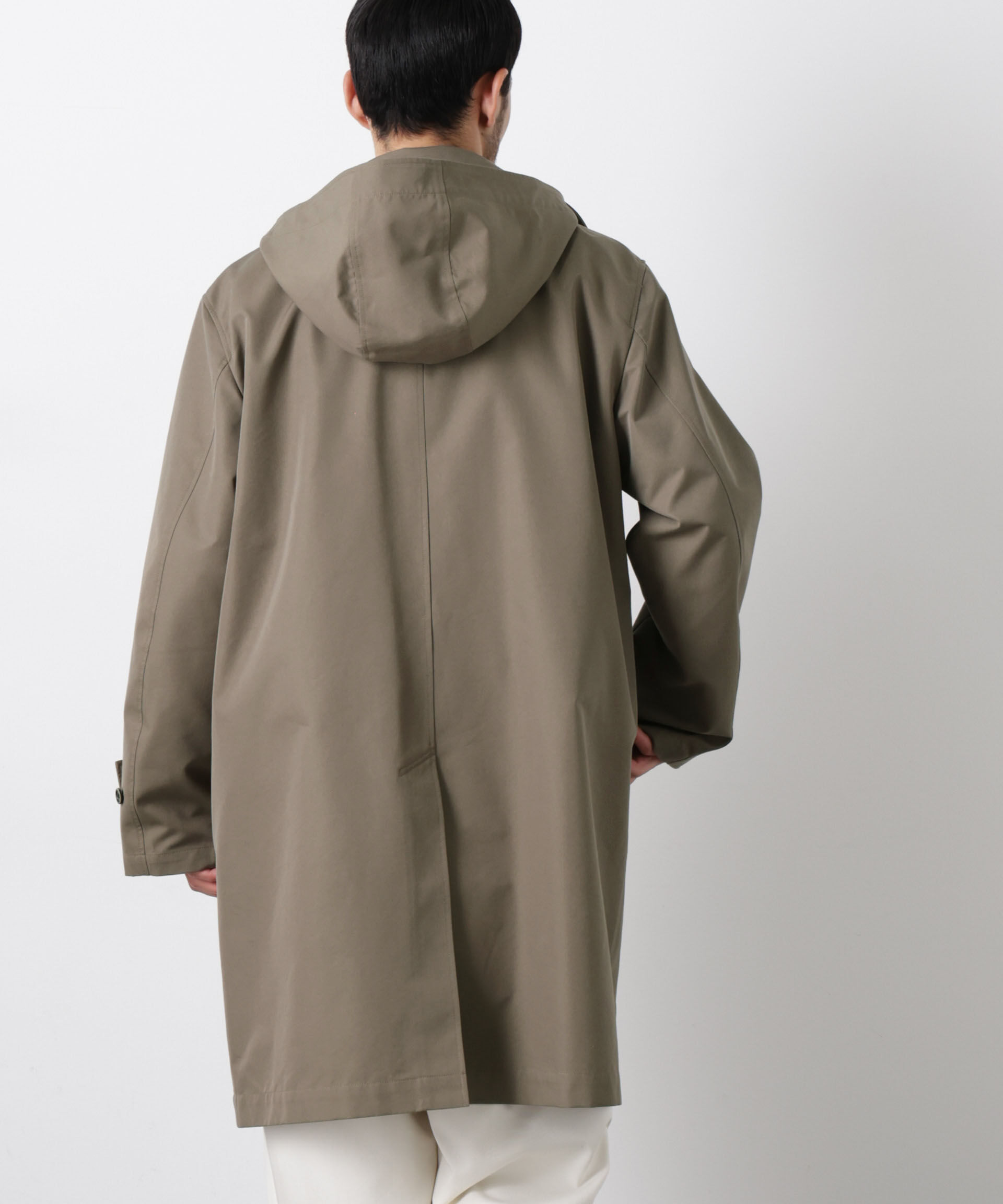 nano･universe「フーデッドステンカラーコート｢WARP PRINT｣ライニング」|その他|