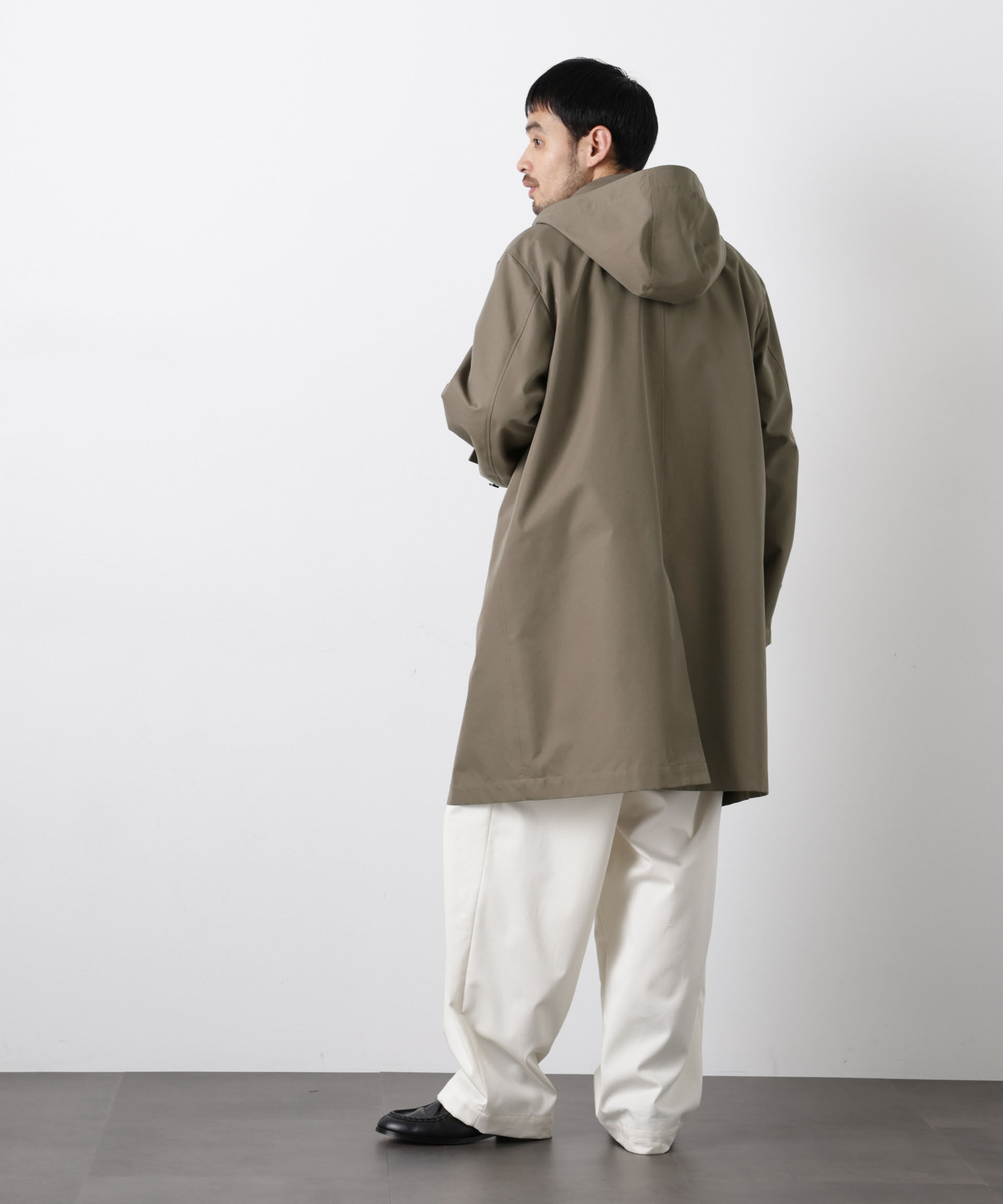 nano･universe「フーデッドステンカラーコート｢WARP PRINT｣ライニング」|その他|