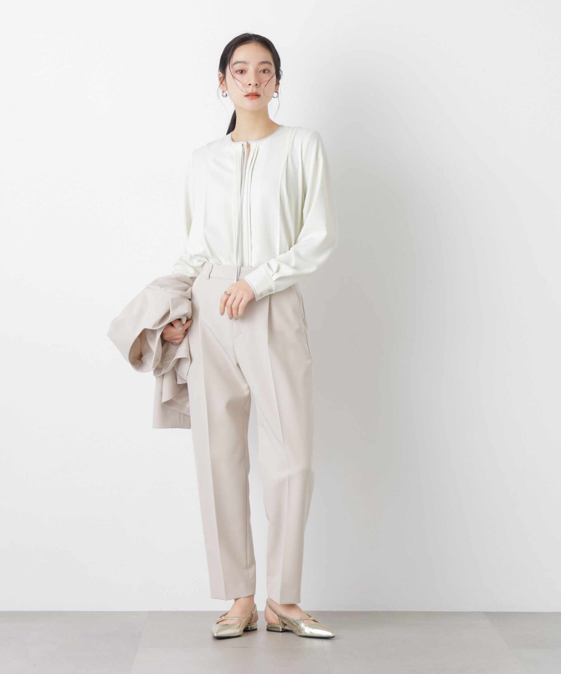 nano･universe「タックリボンブラウス」|シャツ・ブラウス|