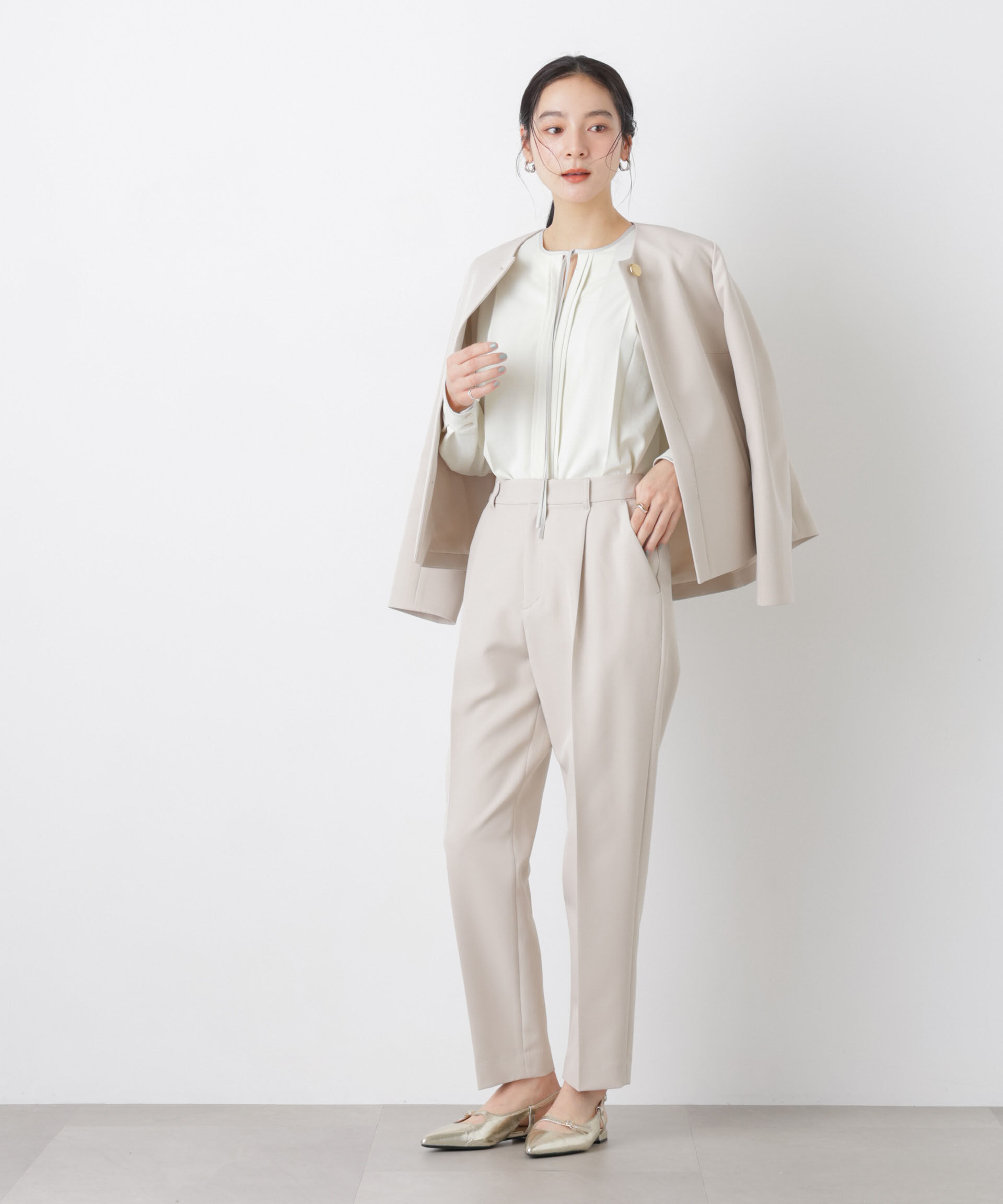 nano･universe「タックリボンブラウス」|シャツ・ブラウス|