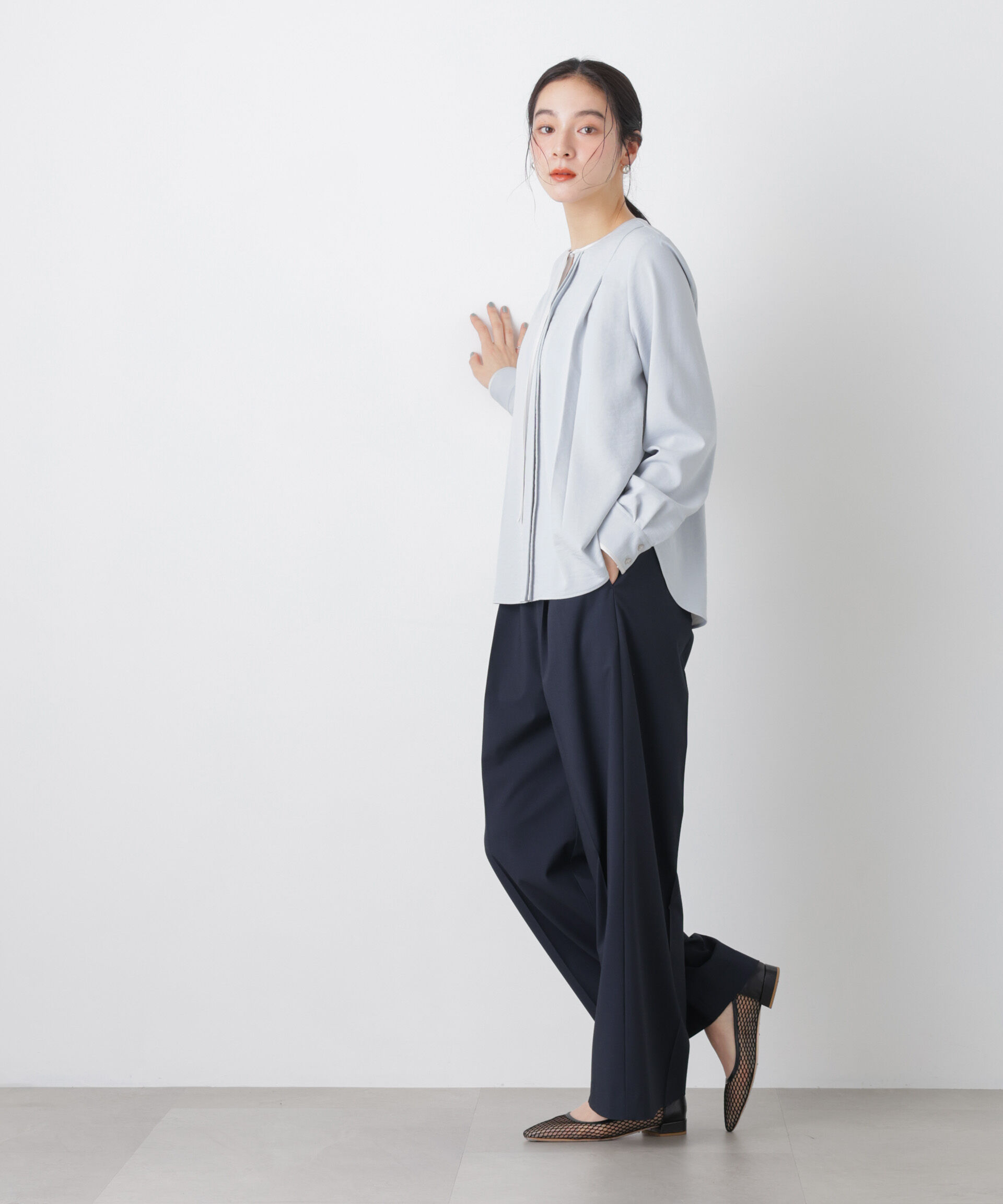 nano･universe「タックリボンブラウス」|シャツ・ブラウス|