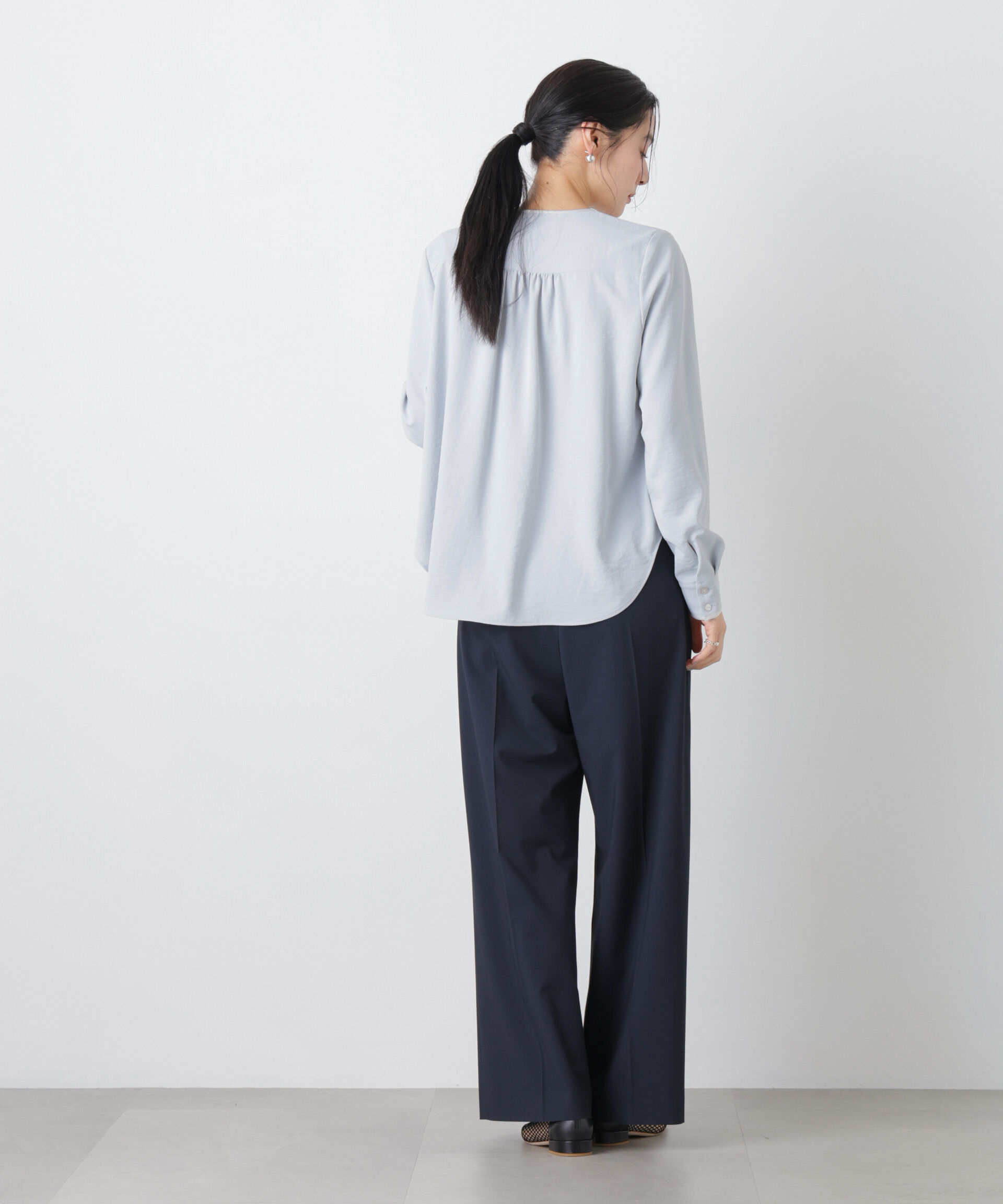 nano･universe「タックリボンブラウス」|シャツ・ブラウス|