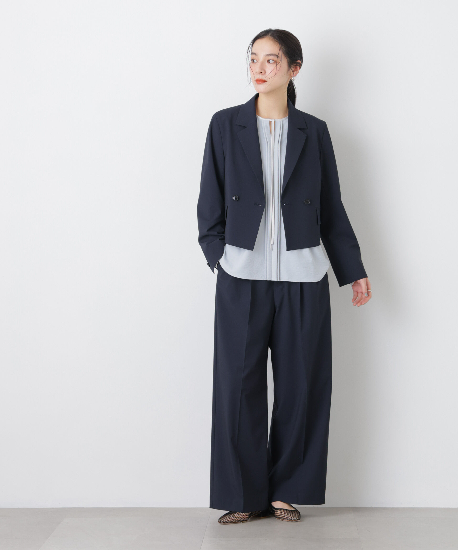 nano･universe「タックリボンブラウス」|シャツ・ブラウス|