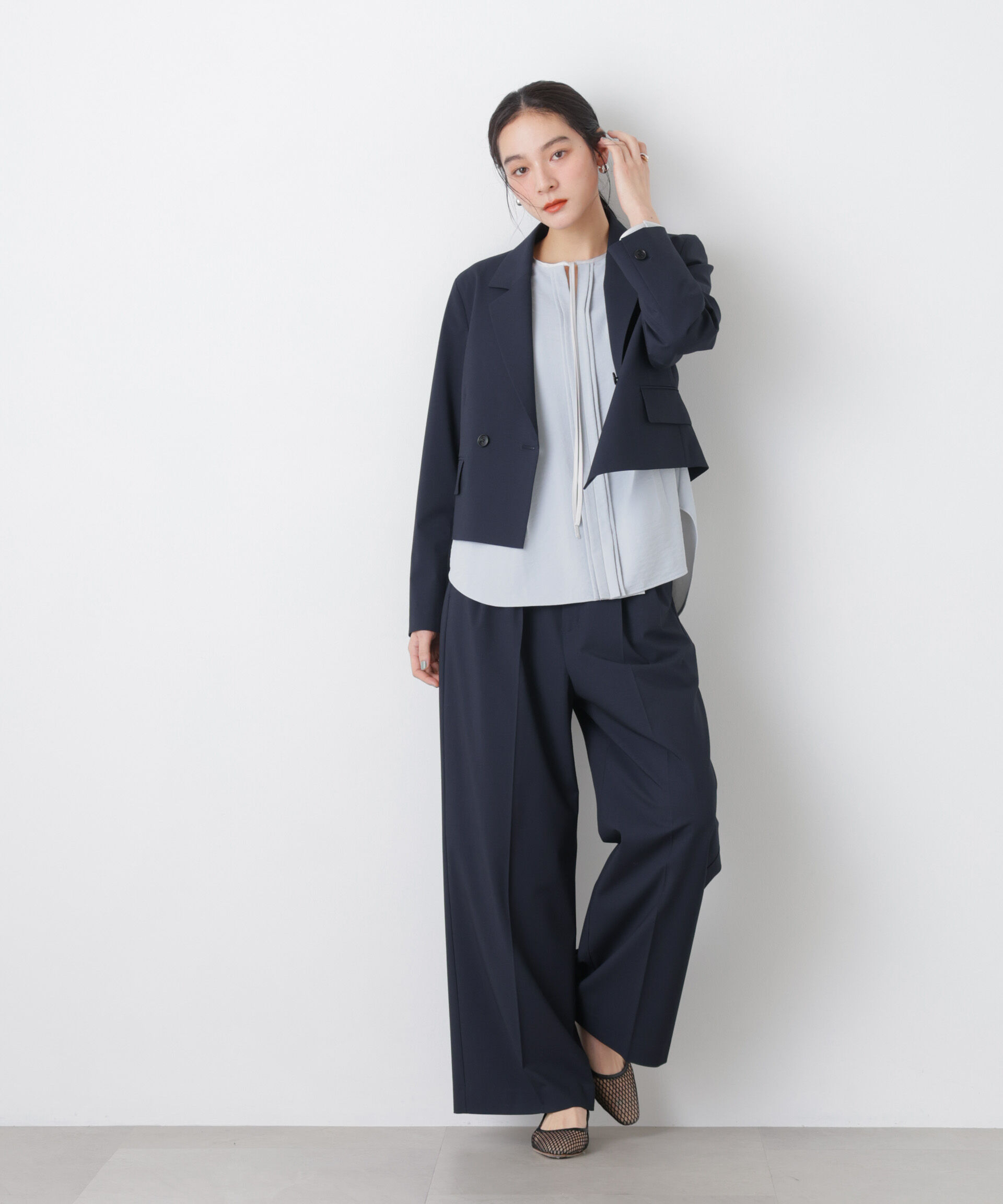 nano･universe「タックリボンブラウス」|シャツ・ブラウス|