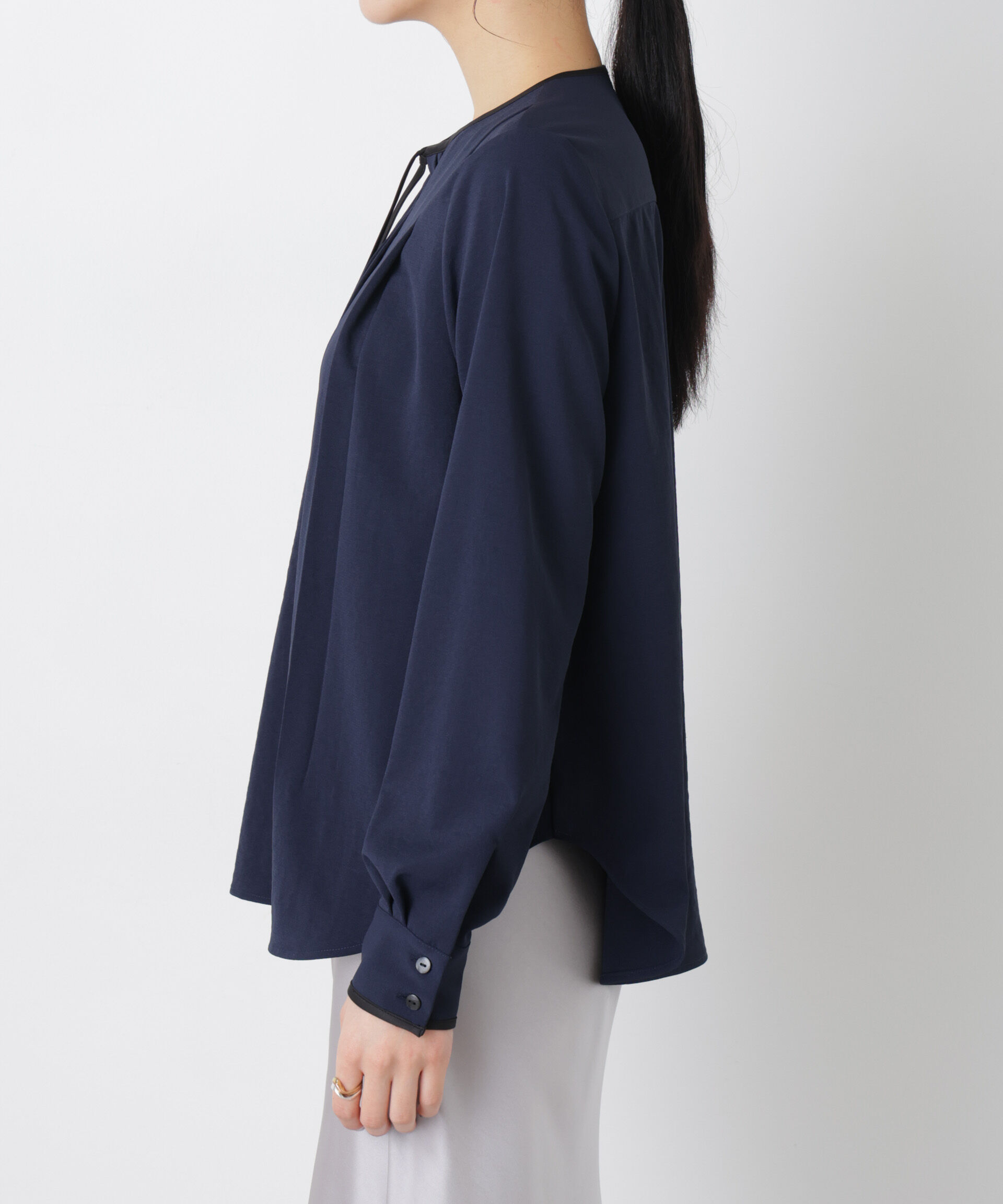 nano･universe「タックリボンブラウス」|シャツ・ブラウス|