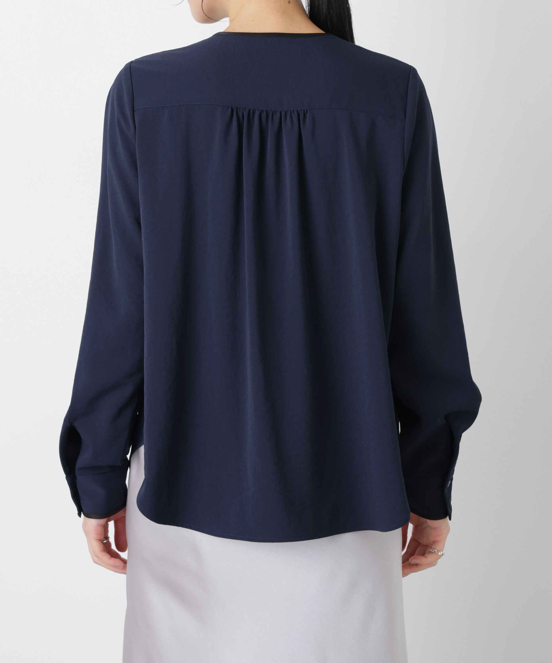 nano･universe「タックリボンブラウス」|シャツ・ブラウス|