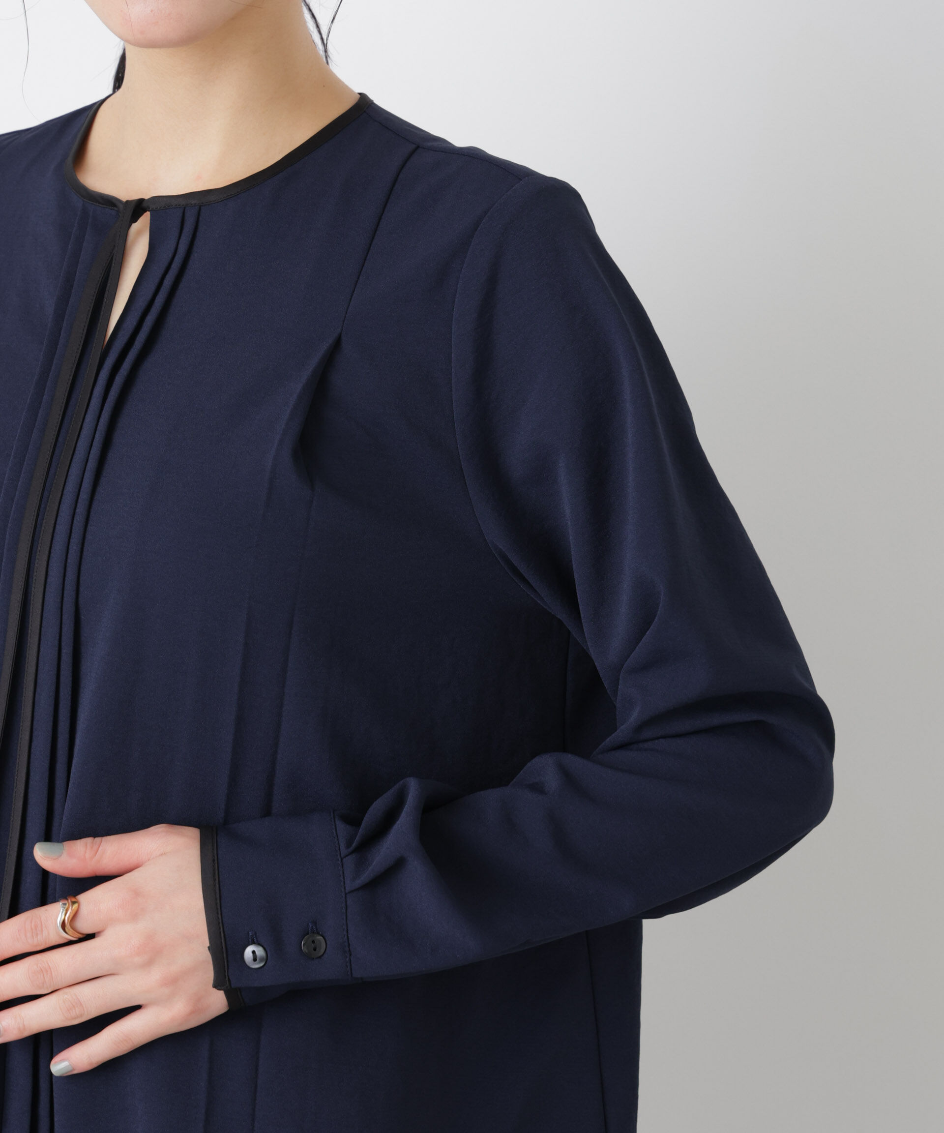 nano･universe「タックリボンブラウス」|シャツ・ブラウス|