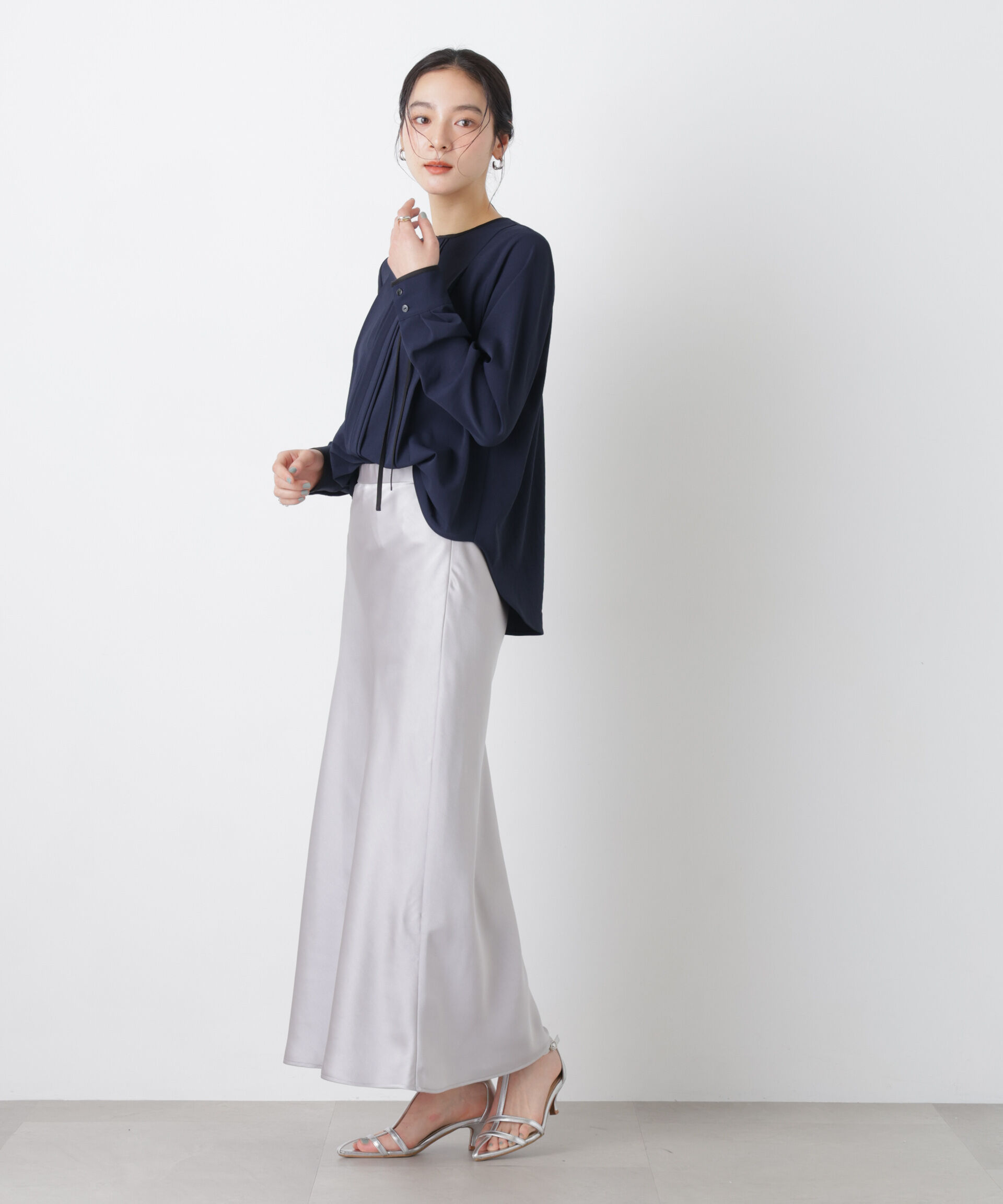 nano･universe「タックリボンブラウス」|シャツ・ブラウス|