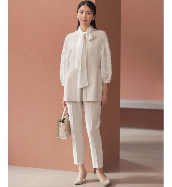 組曲「【KUMIKYOKU NAVY / 前後着用可】ヘアリーシフォン ブラウス」|シャツ・ブラウス|