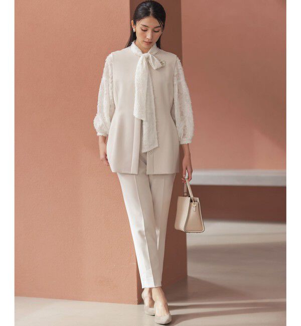 組曲「【KUMIKYOKU NAVY / 前後着用可】ヘアリーシフォン ブラウス」|シャツ・ブラウス|