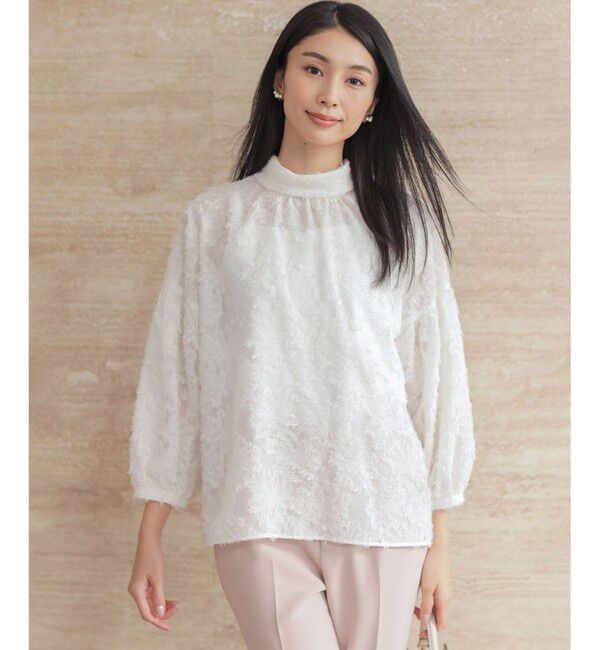 組曲「【KUMIKYOKU NAVY / 前後着用可】ヘアリーシフォン ブラウス」|シャツ・ブラウス|