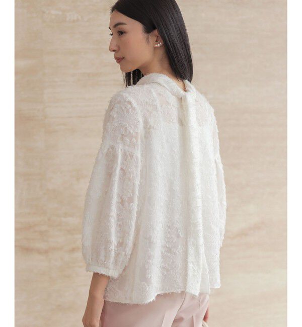 組曲「【KUMIKYOKU NAVY / 前後着用可】ヘアリーシフォン ブラウス」|シャツ・ブラウス|