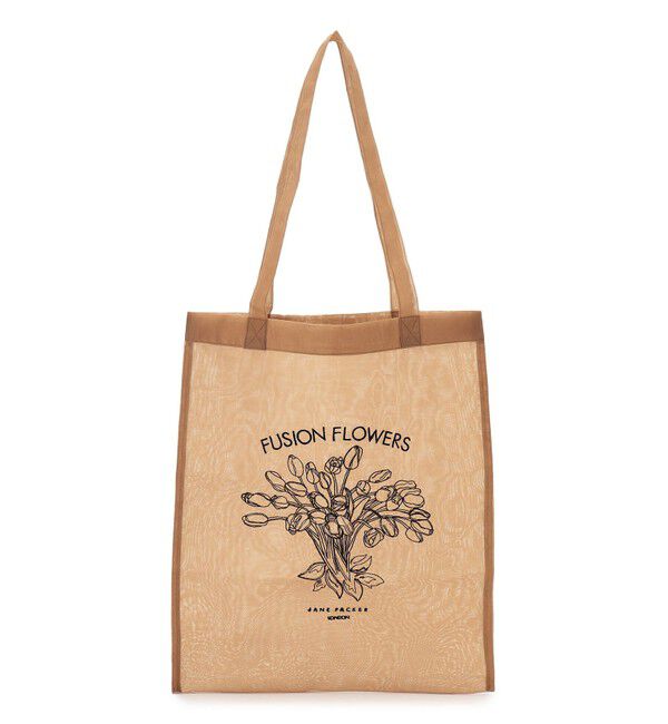 23区「JANE PACKER コラボ  フラワー刺繍 トートバッグ」|トートバッグ|キャメル系