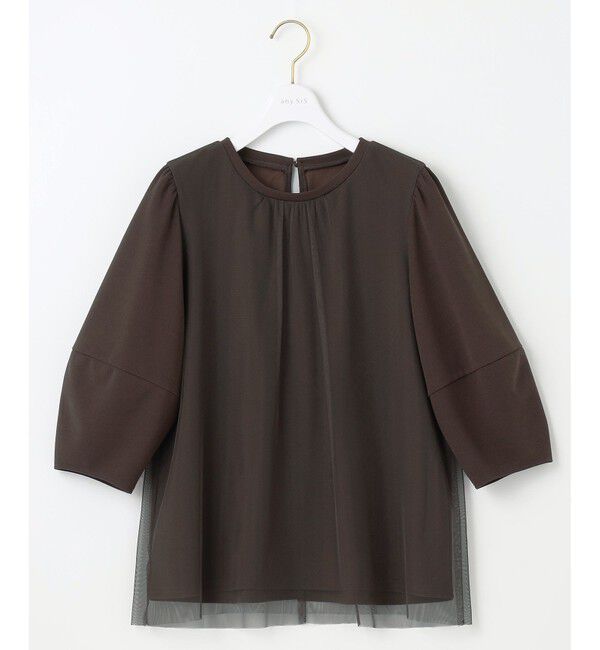 any SiS「【洗える】カットジョーゼットチュール トップス」|シャツ・ブラウス|