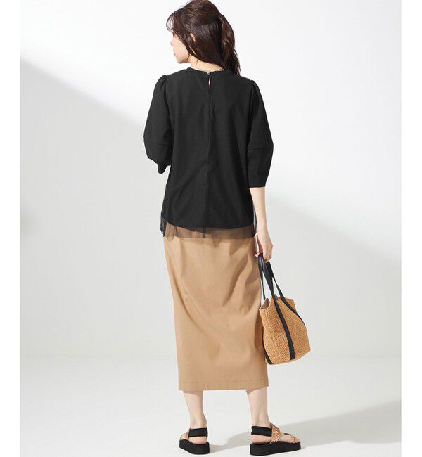 any SiS「【洗える】カットジョーゼットチュール トップス」|シャツ・ブラウス|