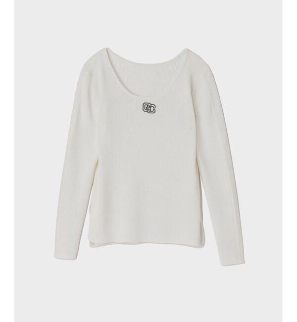  「ロゴ刺繍リブトップ」|ニット・セーター|