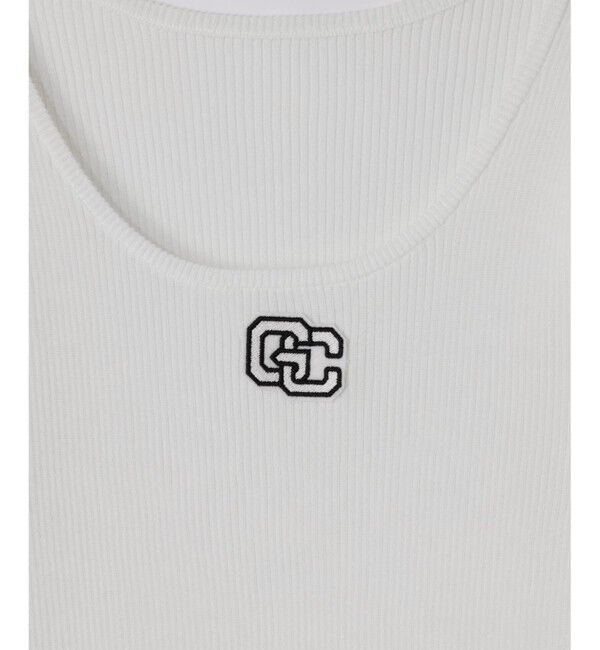  「ロゴ刺繍リブトップ」|ニット・セーター|