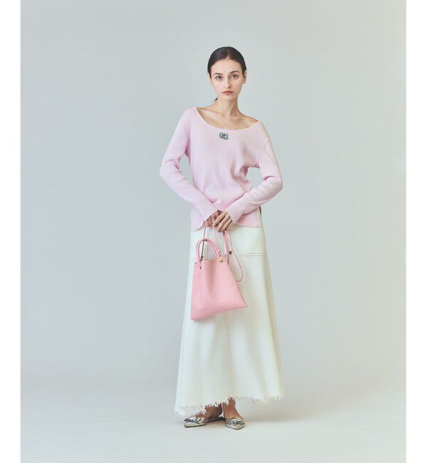  「ロゴ刺繍リブトップ」|ニット・セーター|