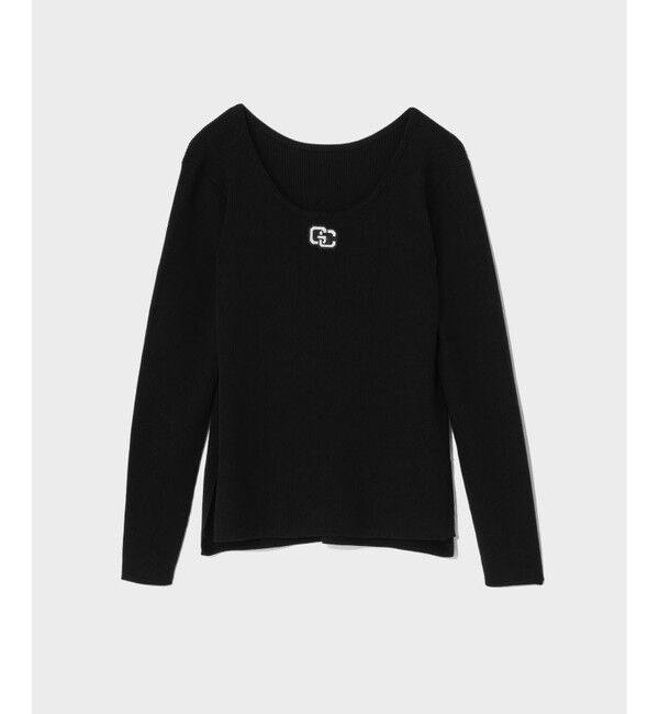  「ロゴ刺繍リブトップ」|ニット・セーター|