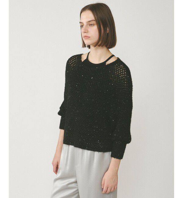  「スパンメッシュニットトップ」|ニット・セーター|