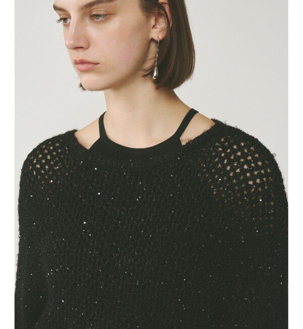  「スパンメッシュニットトップ」|ニット・セーター|