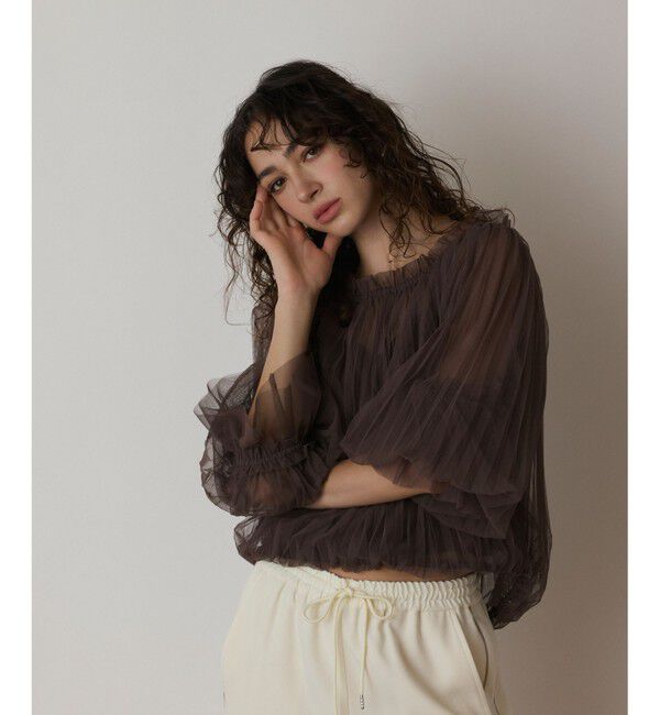  「チュールプリーツトップ」|シャツ・ブラウス|