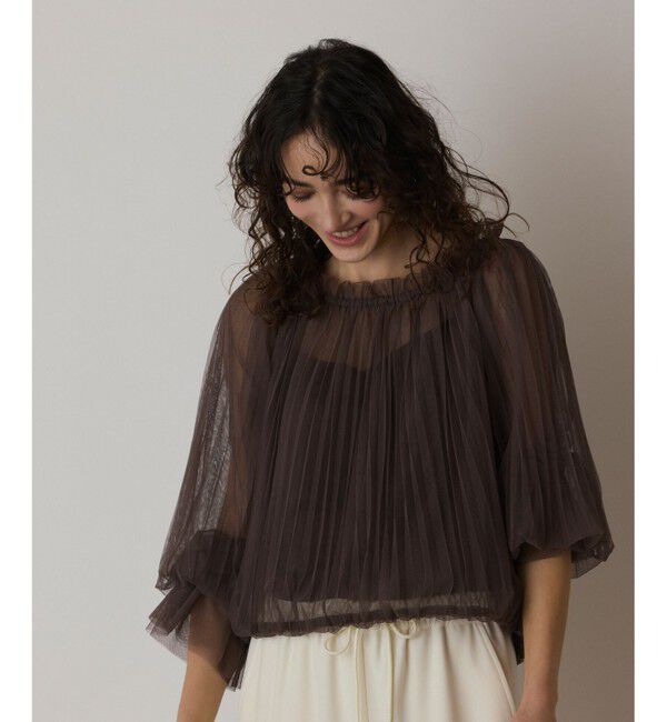  「チュールプリーツトップ」|シャツ・ブラウス|