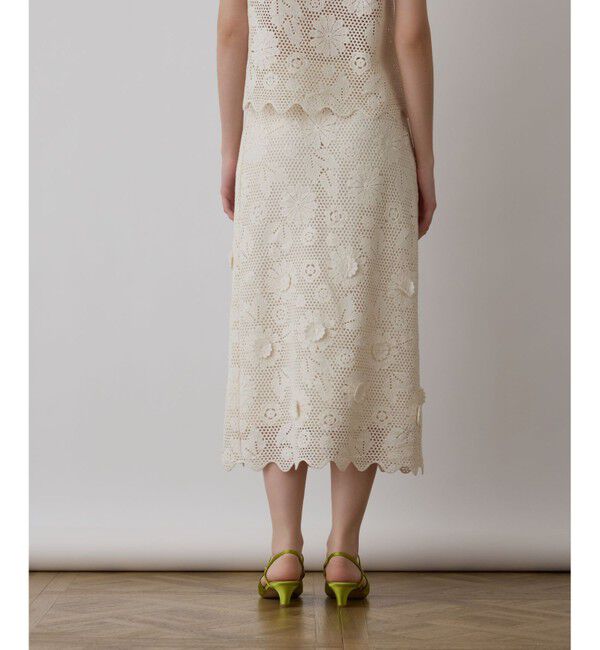 GRACE CONTINENTAL「クロシュ刺繍スカート」|スカート|