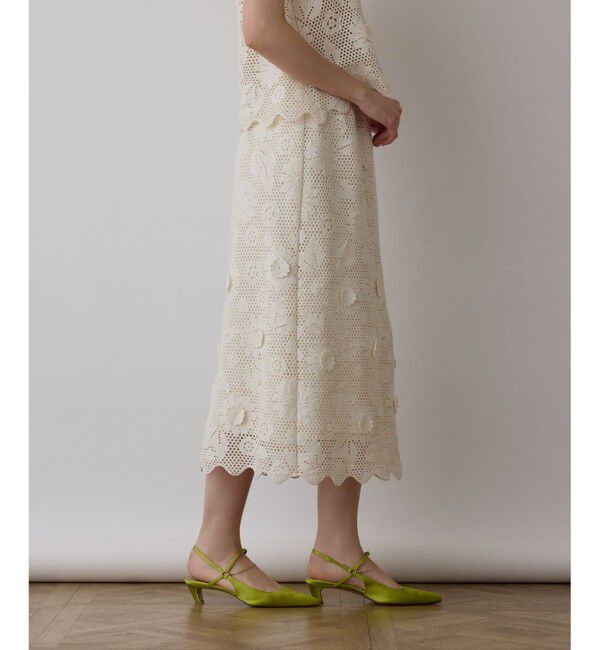 GRACE CONTINENTAL「クロシュ刺繍スカート」|スカート|