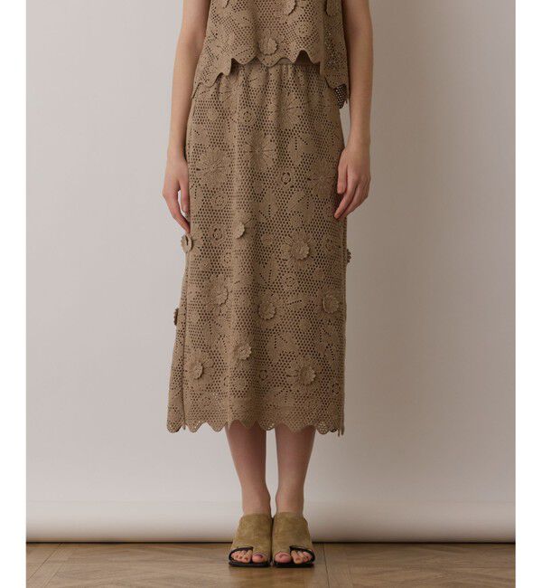 GRACE CONTINENTAL「クロシュ刺繍スカート」|スカート|