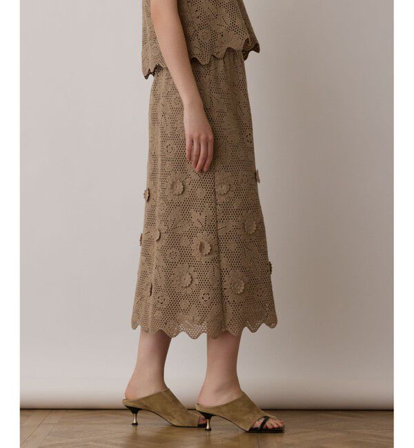 GRACE CONTINENTAL「クロシュ刺繍スカート」|スカート|